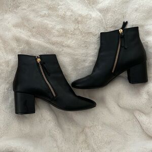Cole Haan women’s size 9 black leather block heel booties